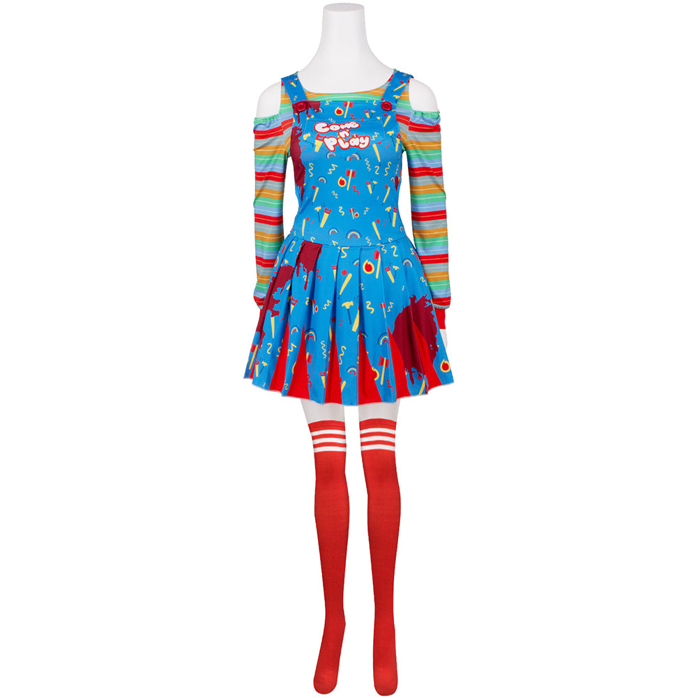 Child's Play Chucky (2026) Chucky Blue Dress Set Outfits Halloween Horror Cosplay Costume
