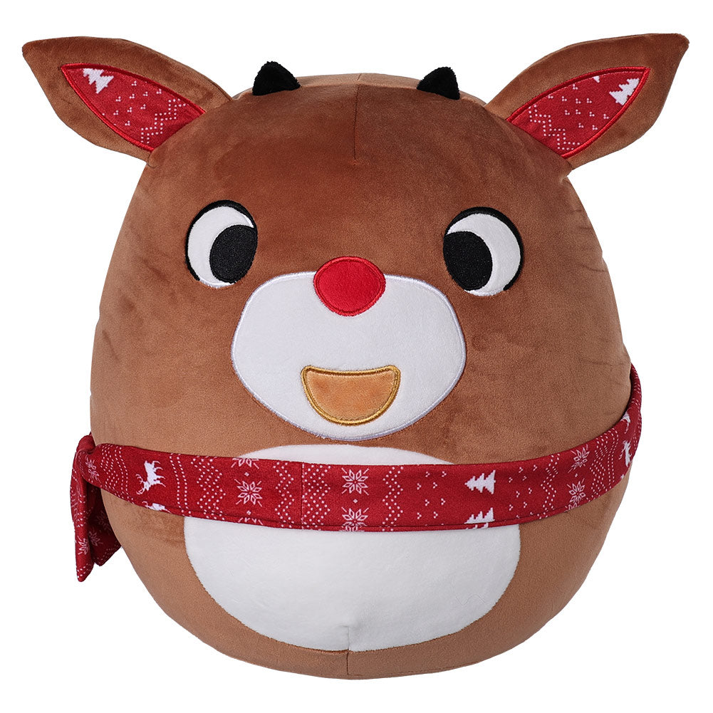 Christmas Elk Deer Penguin Cosplay Plush Toys Round Pillow Cartoon Soft Stuffed Dolls Mascot Birthday Xmas Gift - Original