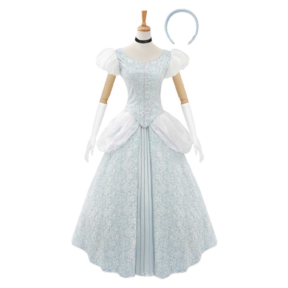 Cinderella Cinderella White Blue Dress Gown Set Outfits Cosplay Costume 