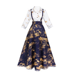 Clair Obscur: Expedition 33 (2025) Lune Clea Blue Skirt Set Outfits Cosplay Costume