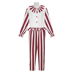 Clown In A Cornfield (2025) Flando Red White Clown Set Outfits Halloween Cosplay Costume 