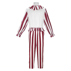 Clown In A Cornfield (2025) Flando Red White Clown Set Outfits Halloween Cosplay Costume 