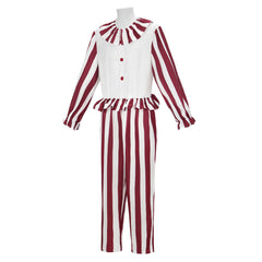 Clown In A Cornfield (2025) Flando Red White Clown Set Outfits Halloween Cosplay Costume 