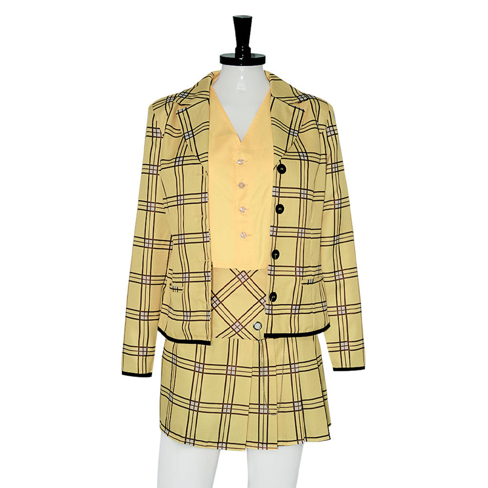 Clueless Cher Horowitz Yellow Skirt Set Outfits Cosplay Costume 