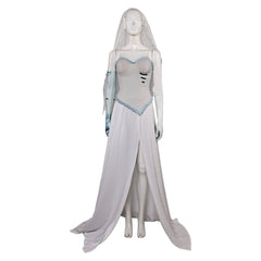 Corpse Bride Emily White Wedding Dress Outfits Cosplay Costume Halloween Carnival Suit 