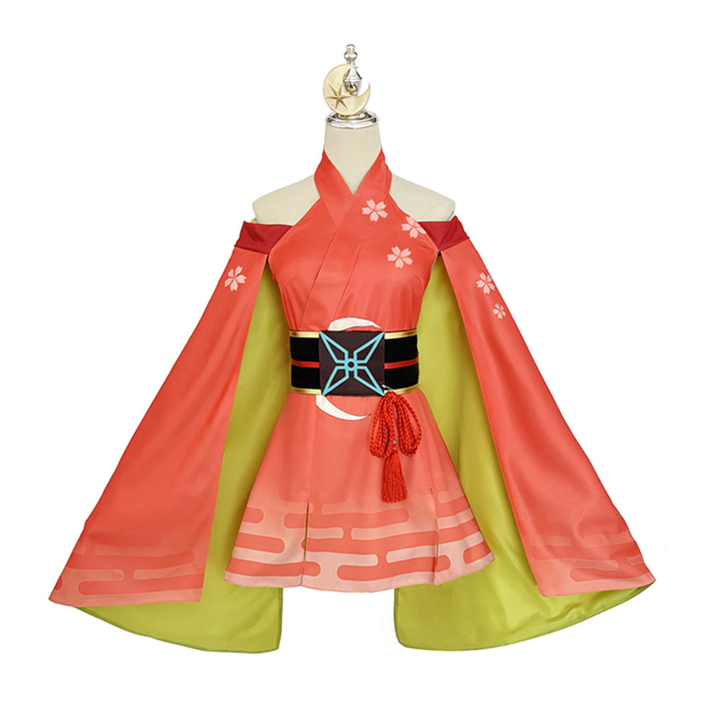 Cosmic Princess Kaguya (2026) Kaguya Orange Kimono Dress Set Outfits Cosplay Costume 