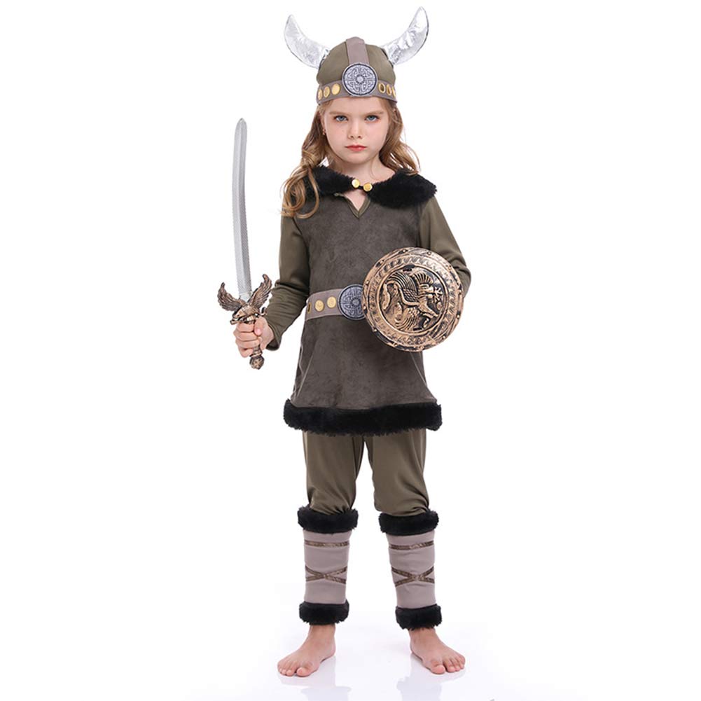 Cosplay Costume Outfits Halloween Carnival Suit Children‘s pirate warrior suit Viking performance suit   