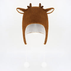 Cute Christmas Elk Red Brown Furry Hat Cosplay Accessories Props