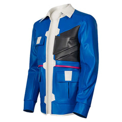 Cyberpunk: Edgerunners 2 (2026) D Blue PU Jacket Coat Outfits Cosplay Costume