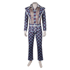 David Bowie Retro Style Chequered Outfits Cosplay Costume Halloween Carnival Suit 