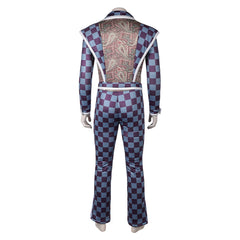 David Bowie Retro Style Chequered Outfits Cosplay Costume Halloween Carnival Suit 