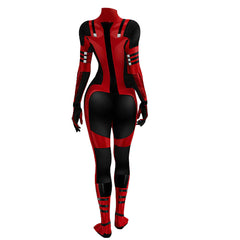 Deadpool & Wolverine (2024) Lady Deadpool Red Jumpsuit Cosplay Costume Outfits Halloween Carnival Suit