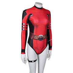 Deadpool & Wolverine (2024) Women Deadpool Red Swimsuit Cosplay Costume Outfits Halloween Carnival Suit