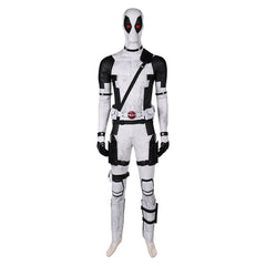 Deadpool & Wolverine (2024) X-Force Wade Wilson White Jumpsuit Outfits Cosplay Costume Halloween Carnival Suit