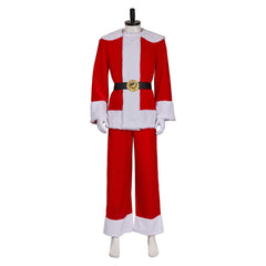 Dear Santa (2024) Satan Claus Red Outfits Christmas Cosplay Costume 