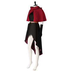 Delicious In Dungeon Rin Red Cape Black Dress Outfits Cosplay Costume