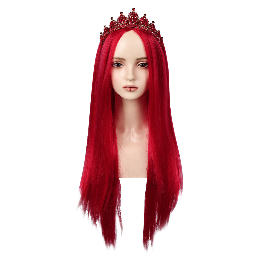 Descendants: The Rise Of Red (2024) Queen Of Hearts Wig Headband Halloween Carnival Accessories Props