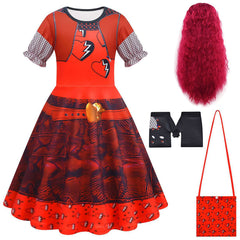 Descendants: The Rise of Red (2024) Red Dress Set Outfits Cosplay Costume Halloween Carnival Suit