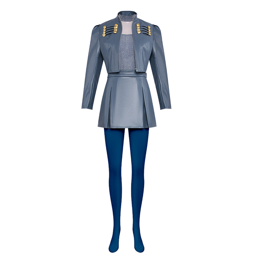 Descendants: Wicked Wonderland (2026) Chloe Blue Gray Set Outfits Cosplay Costume
