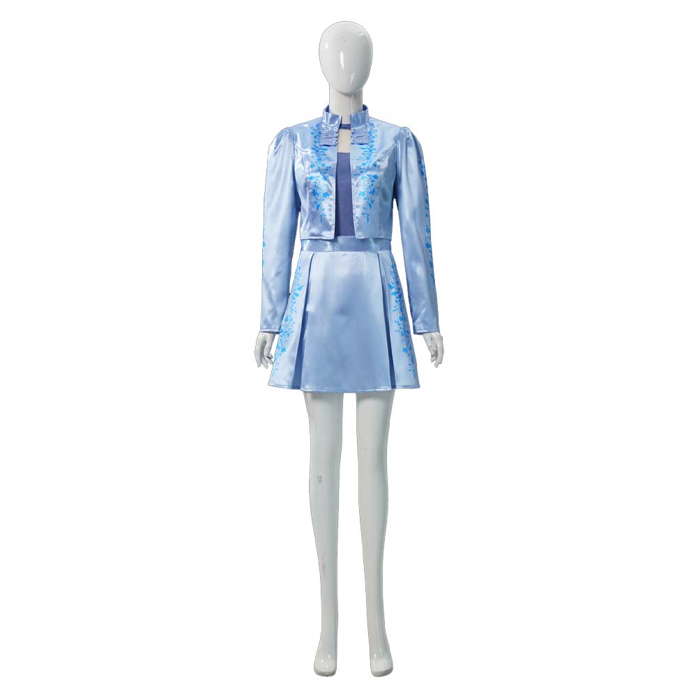 Descendants: Wicked Wonderland (2026) Chloe Blue Jacket Skirt Set Outfits Cosplay Costume