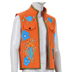 Descendants: Wicked Wonderland (2026) Luis Madrigal Embroidered Orange Vest Outfits Cosplay Costume