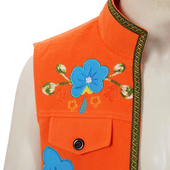 Descendants: Wicked Wonderland (2026) Luis Madrigal Embroidered Orange Vest Outfits Cosplay Costume