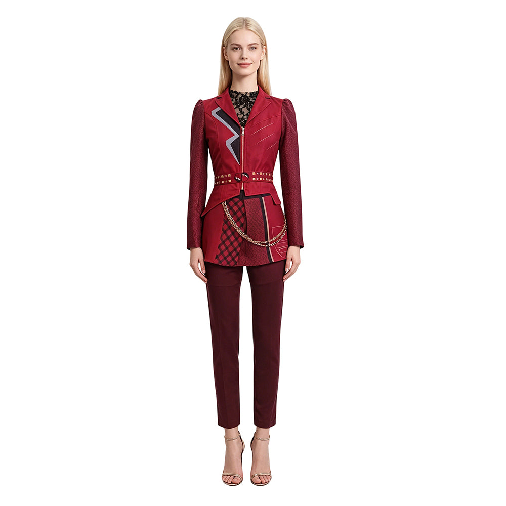 Descendants: Wicked Wonderland (2026) Red Checked Set Outfits Cosplay Costume 