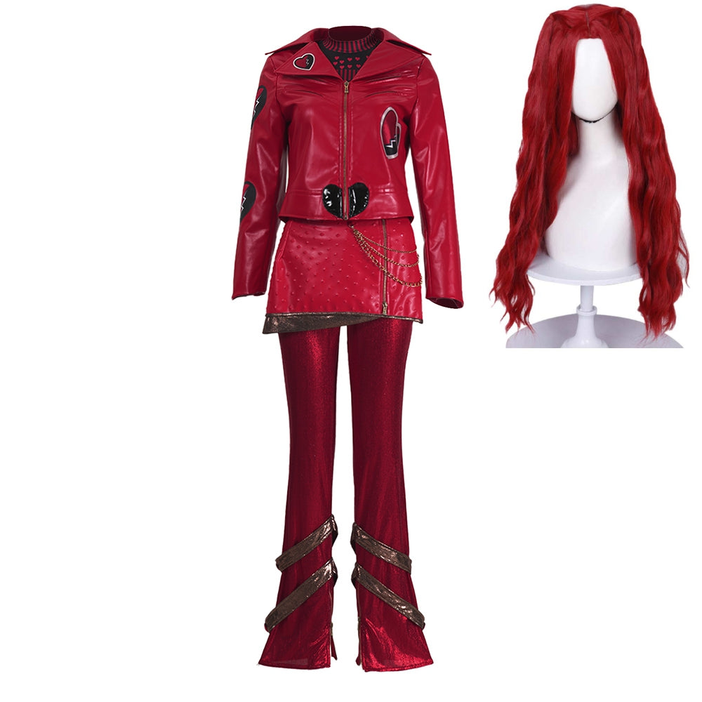 Descendants: Wicked Wonderland (2026) Red Jacket Skirt Pants Set Outfits Cosplay Costume