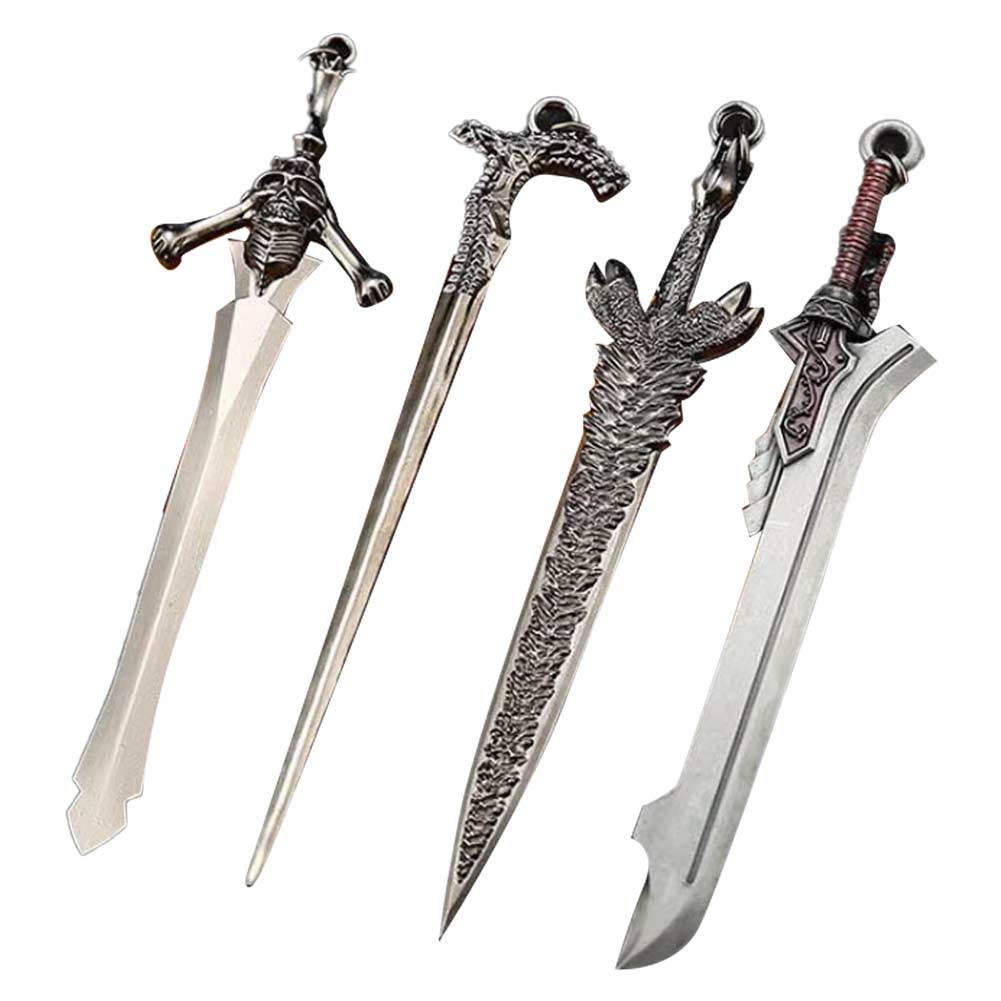 Devil May Cry (2025) Rebellion Red Queen Cane Devil Sword 4 Pieces Keychain Set Cosplay Accessories Props