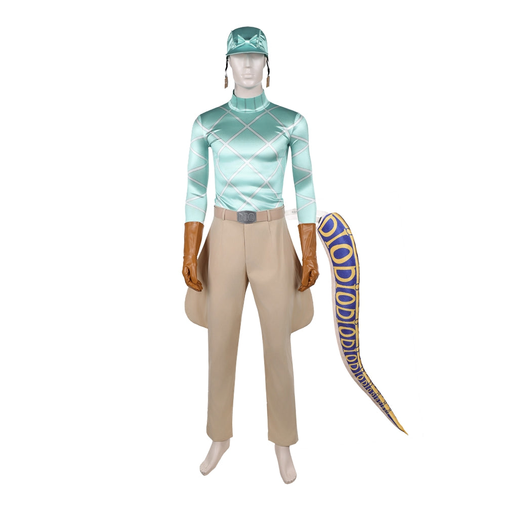 Diego Brando Blue Brown Set Outfits Cosplay Costume Halloween Suit