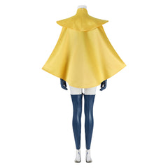 Dispatch (2025) Blonde Blazer Blue Jumpsuit Cape Set Outfits Cosplay Costume