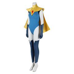 Dispatch (2025) Blonde Blazer Blue Jumpsuit Cape Set Outfits Cosplay Costume