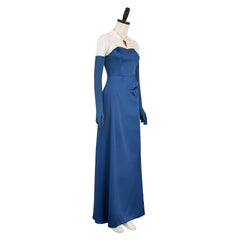 Dispatch (2025) Blonde Blazer Mandy Blue Dress Gown Set Outfits Cosplay Costume 