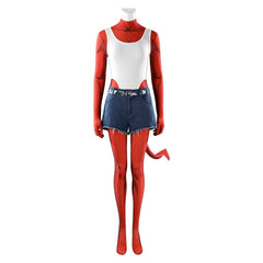 Dispatch (2025) Malevola Red Jumpsuit Set Demon Full Outfits Cosplay Costume 