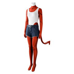 Dispatch (2025) Malevola Red Jumpsuit Set Demon Full Outfits Cosplay Costume 