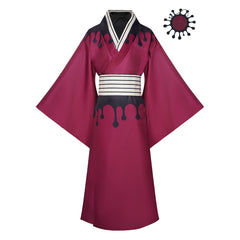 Douma Red Kimono Set Outfits Cosplay Costume Halloween Carnival Suit