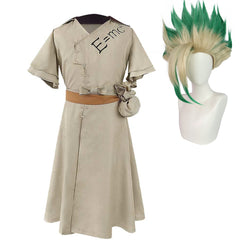 Dr. Stone Season 4 (2025) Ishigami Senkuu Beige Dress Robe Outfits Cosplay Costume