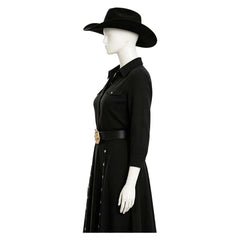 Dutton Ranch (2026) Beulah Jackson Black Dress Hat Set Outfits Cosplay Costume