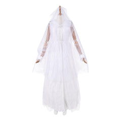 Ebenezer (2026) Ghost Of Christmas Past White Dress Veil Outfits Halloween Cosplay Costume 