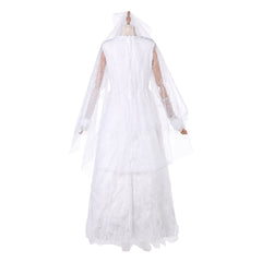 Ebenezer (2026) Ghost Of Christmas Past White Dress Veil Outfits Halloween Cosplay Costume 