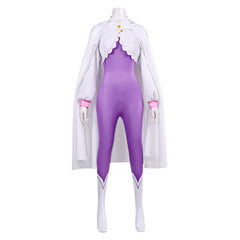 Emilia Cat Hooded Cloak Purple Jumpsuit Set Outfits Halloween Cosplay Costume 