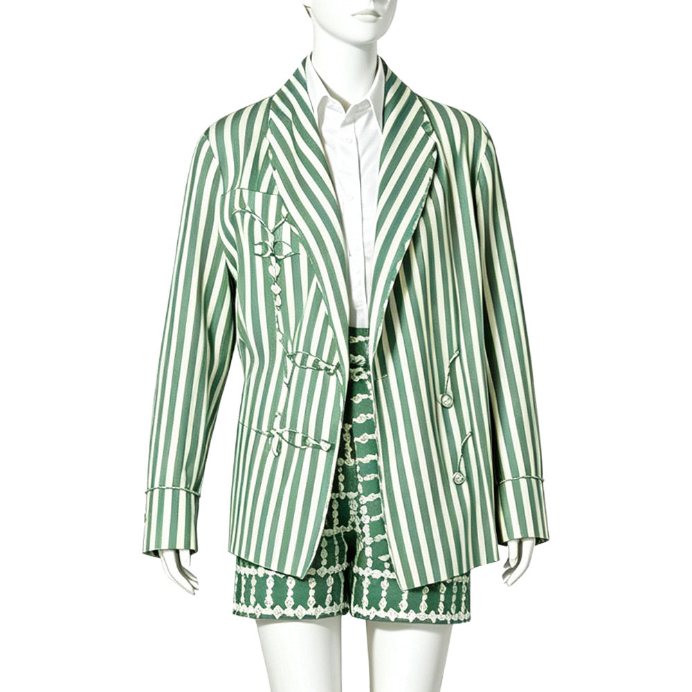 Emily In Paris Emily Cooper Blue Striped Set Outfits Cosplay Costume - Pre-order