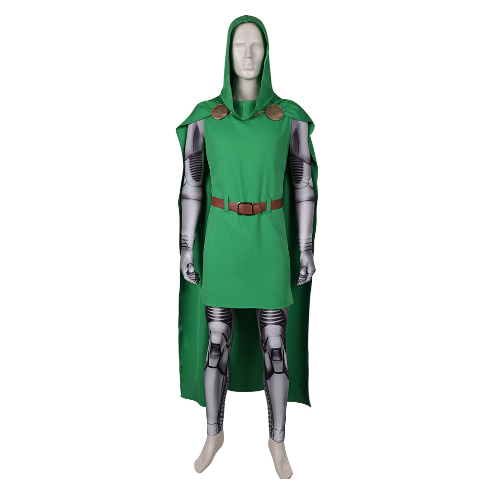 Fantastic Four Doctor Doom Green Jumpsuit Outfits Cosplay Costume 