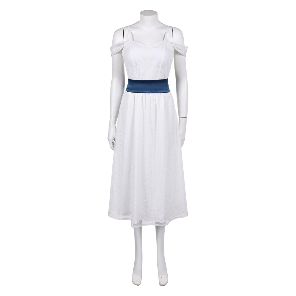 Fear Street: Prom Queen (2025) Lori Granger White Dress Outfits Cosplay Costume