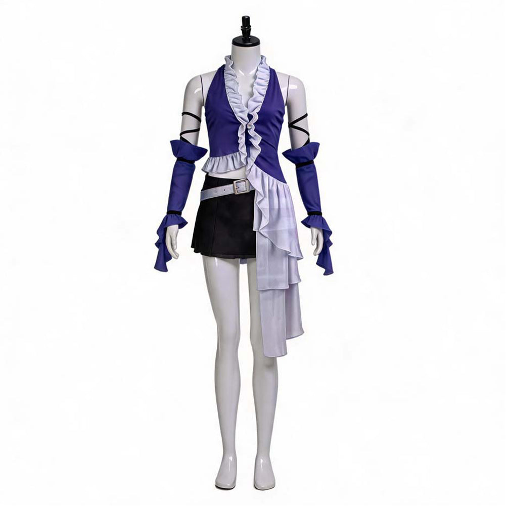 Final Fantasy X-2 Yuna Songstress Purple Set Outfits Cosplay Costume