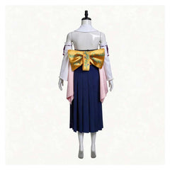 Final Fantasy X Yuna White Purple Kimono Set Outfits Cosplay Costume 