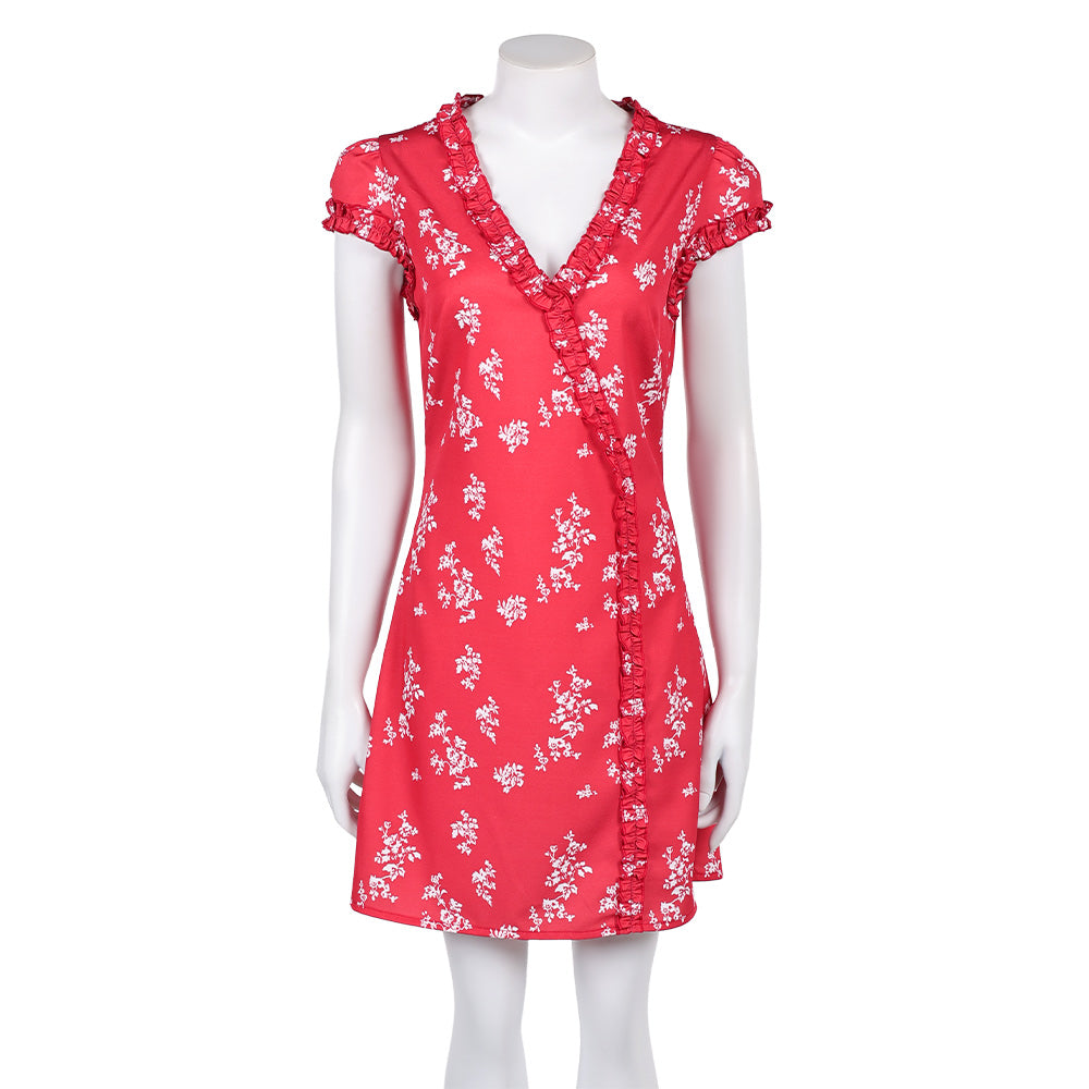 Fleabag Fleabag Red Floral Dress Cosplay Costume Halloween Carnival Party Suit 