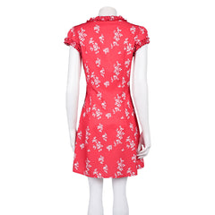 Fleabag Fleabag Red Floral Dress Cosplay Costume Halloween Carnival Party Suit 