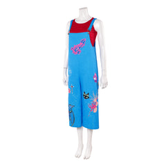 Forgotten Island (2026) Jo Red Vest Blue Overalls Set Outfits Cosplay Costume