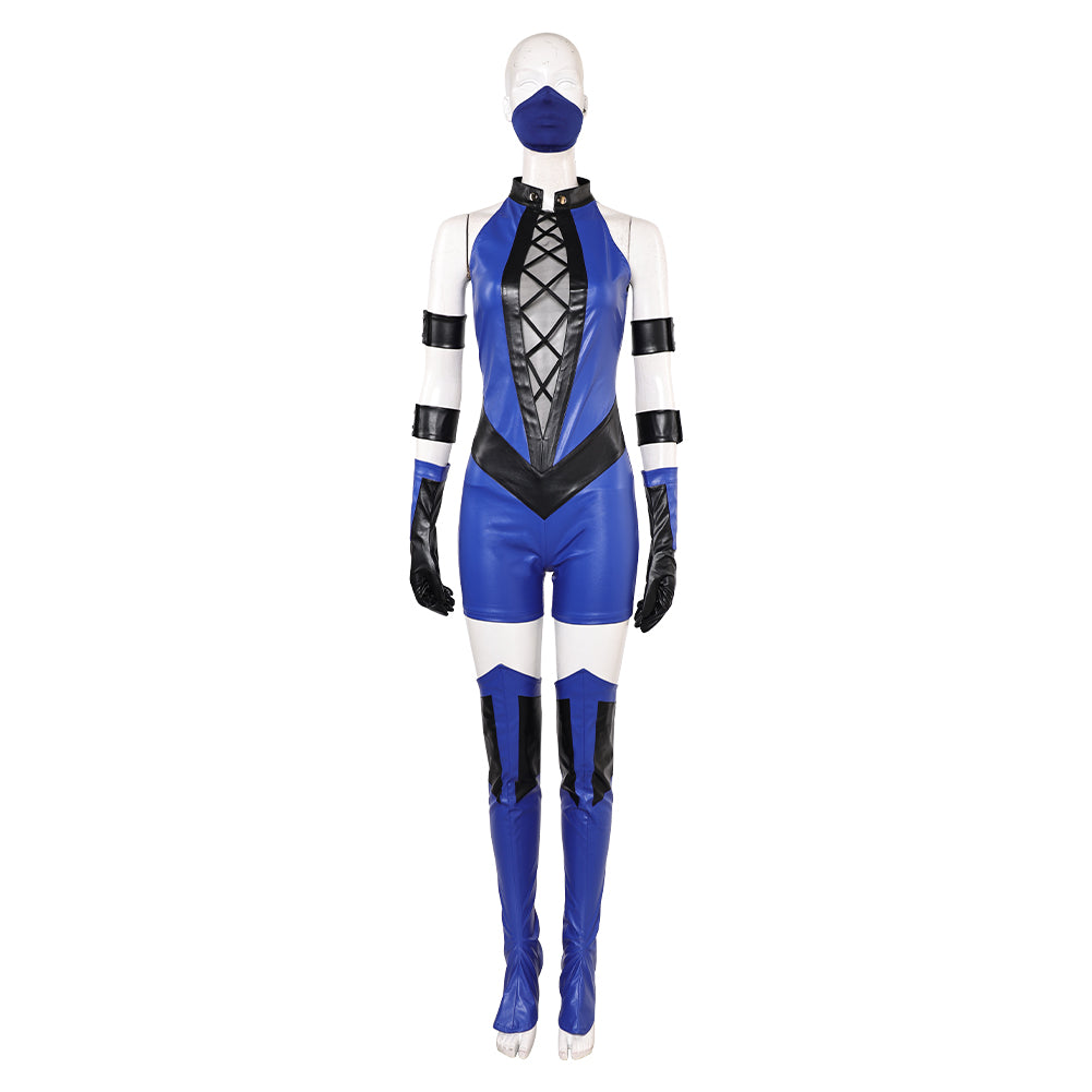 Fortnite Mortal Kombat Kitana Blue Set Outfits Cosplay Costume